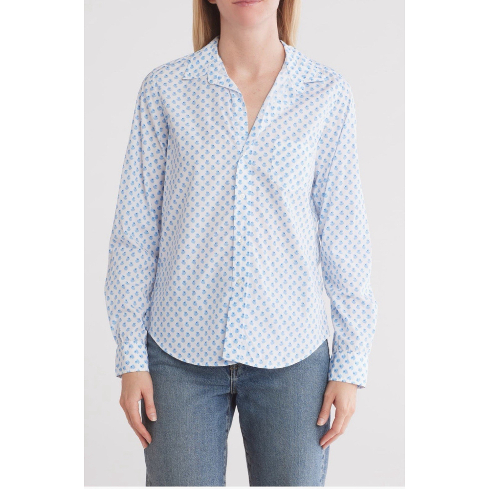 NWOT Frank & Eileen Barry Tailored Fit Button-Up Shirt in Blue Rubber Duck XS